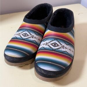 Pendleton Size 10 Saltillo Sunset Rubber Clogs Multicolor Slip-On Shoes